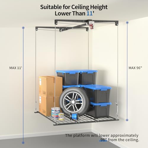 Overhead-Garage-Storage-Lift-Adjustable-Heavy-duty-4x4-Ft-Ceiling-Racks-with-Safety-Lock-Ideal-for-Storage-Lifting-Organization-System-250lbs-Capacity