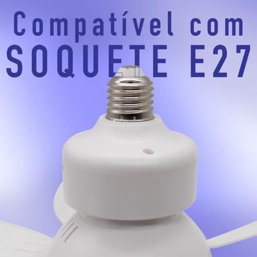 Lâmpada Ventilador De Teto Led E27 Controle Bivolt Vt30
