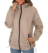 Women's Avoogue Waterproof Rain Jacket with Hood and Pockets S-3XL
