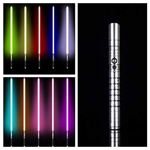 Y&Z Star Wars ljussabel – metall aluminium hilt kraft fx ljussabel med 11 ändrande färg led uppladdningsbara lasersvärd för vuxna sboy flickor barn cosplay (guld), silver