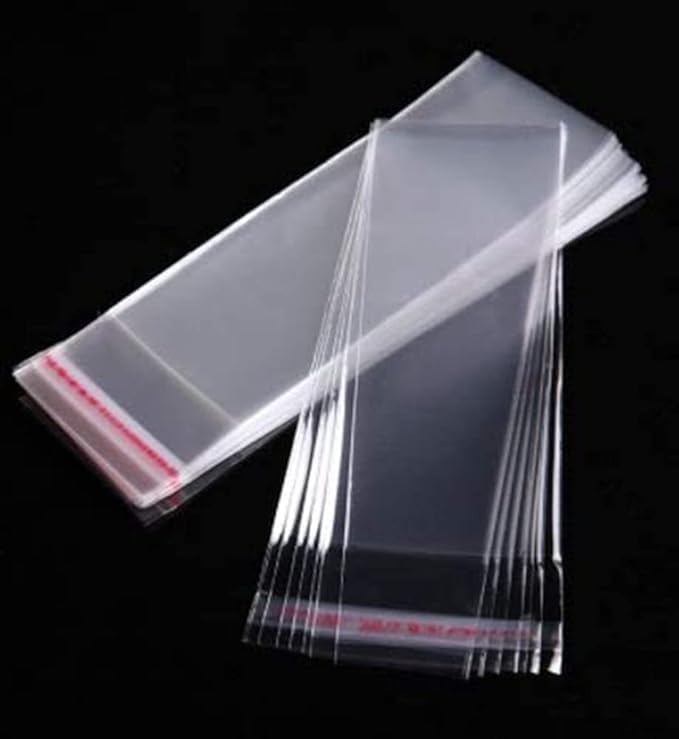 Tia Crafts Plastic polythene Clear Transparent bags small size Self Adhesive BOPP Resealable Plastic pouch Bags for jwellery packaging pack of 200 (3 X 10 inch (7.62 X 25.4 cm))-image-36