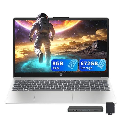 HP 15.6�C���`HD�r�W�l�X�m�[�g�p�\�R���AIntel Core i5-1334U�A8GB DDR4�A672GB�X�g���[�W(512GB SSD+160GB�h�b�L���O�X�e�[�V�����Z�b�g)�AIris Xe Graphics�A�t���T�C�Y�L�[�{�[�h�A720p 