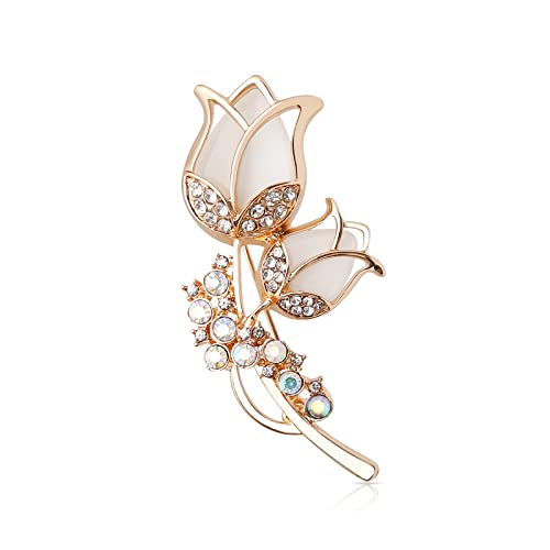 Image of Pearl Diamond Brooch Pins for Dress Sweater Scarf, Wedding Party Decoration Birthday Christmas Gift