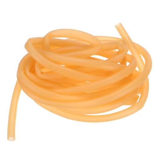 M METERXITY Tubo de látex natural, 3/16' [5 mm] ID X 9/32' [7 mm] OD comprimento de 10 pés mangueira de látex para casa/laboratório/desporto, tubos de banda altamente elásticos [amarelo]
