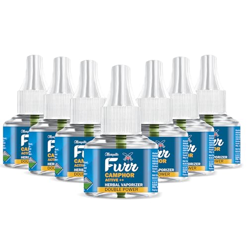 Image of Camphor Active++ Liquid Vapouriser Double Power Mosquito Repellent Vaporiser Refill No Kerosene Oil Poison Free Non- Toxic Chemical-Free (45ml,Pack of 7)