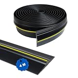 Vefhby Garagentor Schwellendichtung, 4M Universeller Garagentor Dichtung, DIY Gummi Bodenabdichtung Wetterfest Bodendichtung Garagentor Dichtung für sauber und trocken zu halten(Schwarz)