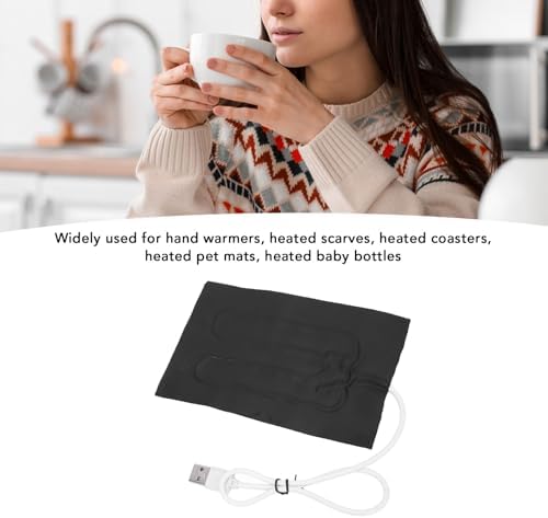 Ahgsup 5V USB Fabric Heating Mattress 15.5x10cm/6x4 Inch – 5W Fast Heating Flexible Fabric Warmer for Hand Warmers, Heated Scarves, Coasters, Pet Mats and — view 4