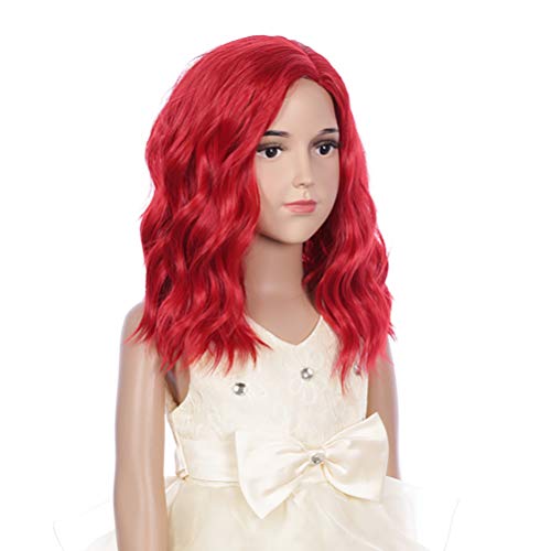 Duduwig Kids Red Wig Short Wavy Curly Bob Wigs Synthetic Hair Wigs For Halloween Costume Cosplay (Red) #TOP2