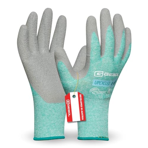 Gebol Upcycled Grip (1 Paar) - Latexhandschuhe aus recycelten PET-Flaschen, Öl- & Wasserabweisende Gummihandschuhe, Arbeitshandschuhe für Garten & Werkstatt, für Damen & Kinder, XS (Gr. 6), Türkis Gebol Upcycled Grip (1 Paar) - Latexhandschuhe aus recycelten PET-Flaschen, Öl- & Wasserabweisende Gummihandschuhe, Arbeitshandschuhe für Garten & Werkstatt, für Damen & Kinder, XS (Gr. 6), Türkis