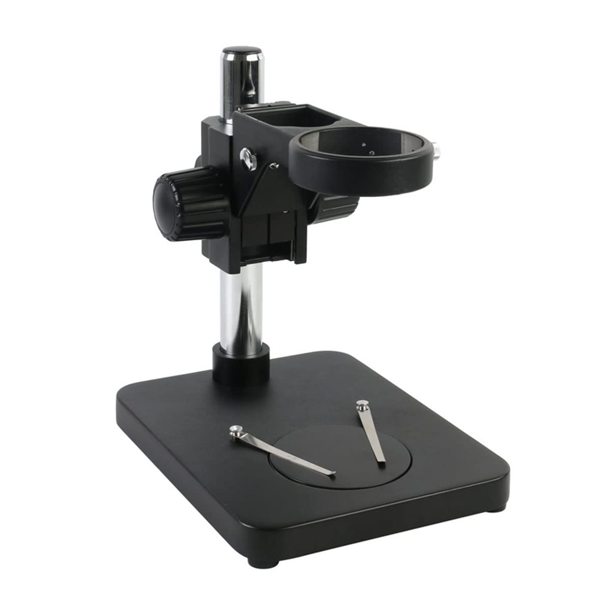 ZTBH Kit de Accesorios para microscopios Soporte de microscopio Ajustable de 76 mm de Enfoque, for microscopio estéreo Binocular trinocular Portaobjetos de microscopio (Color : Small Black)