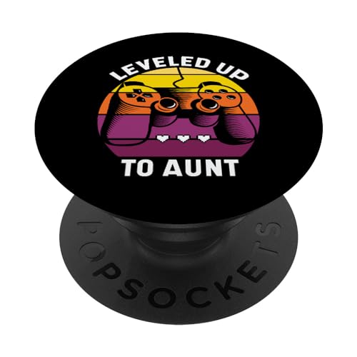 Leveled Up To Aunt - Orgullosa nueva tía cita - Video de jugador PopSockets PopGrip Intercambiable