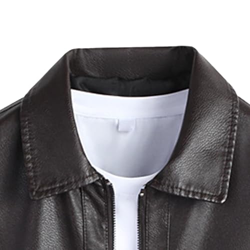 Veste légère en cuir avec col roulé et poches zippées homme slim - 4