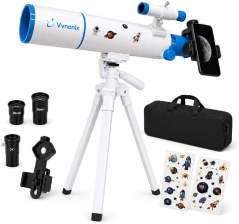 Telescope for Kids & Adult Beginners, 80/500 Portable Refractor, Carry Bag image 2