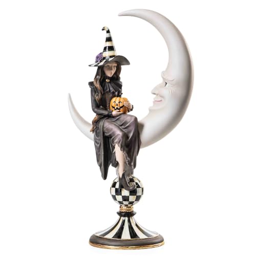MACKENZIE-CHILDS Resin Witch & Moon Figure