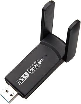Coverzone Wireless Adaptör Wifi Ağ Kartı Masaüstü Bilgisayar Pc ile Uyumlu 2,4G 5G Destekler 1300Mbps Usb 3.0 Dual Band Usb Adapter 2,4Ghz-5,82Ghz AC1300