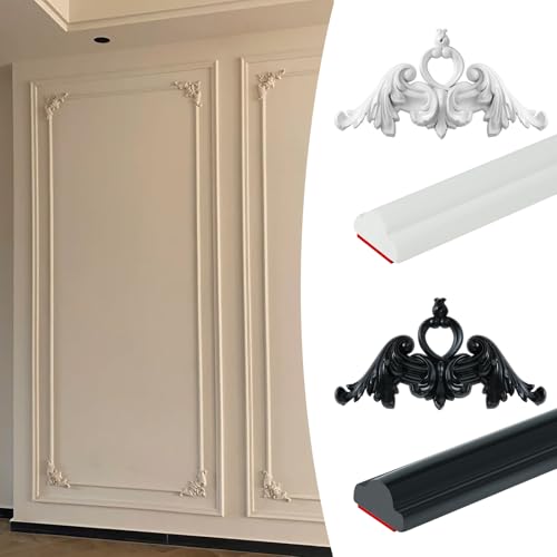 10 Feet Peel and Stick Chair Rail Panel Molding Decoration, Flexible Self-Adhesive DIY Wall Decor, Wall Plating for Home Decoration (Black Corner) by Yefanxi - Image 8
