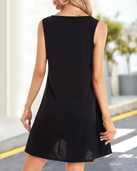 Summer Dresses for Women Beach Floral Tshirt Sundress Sleeveless