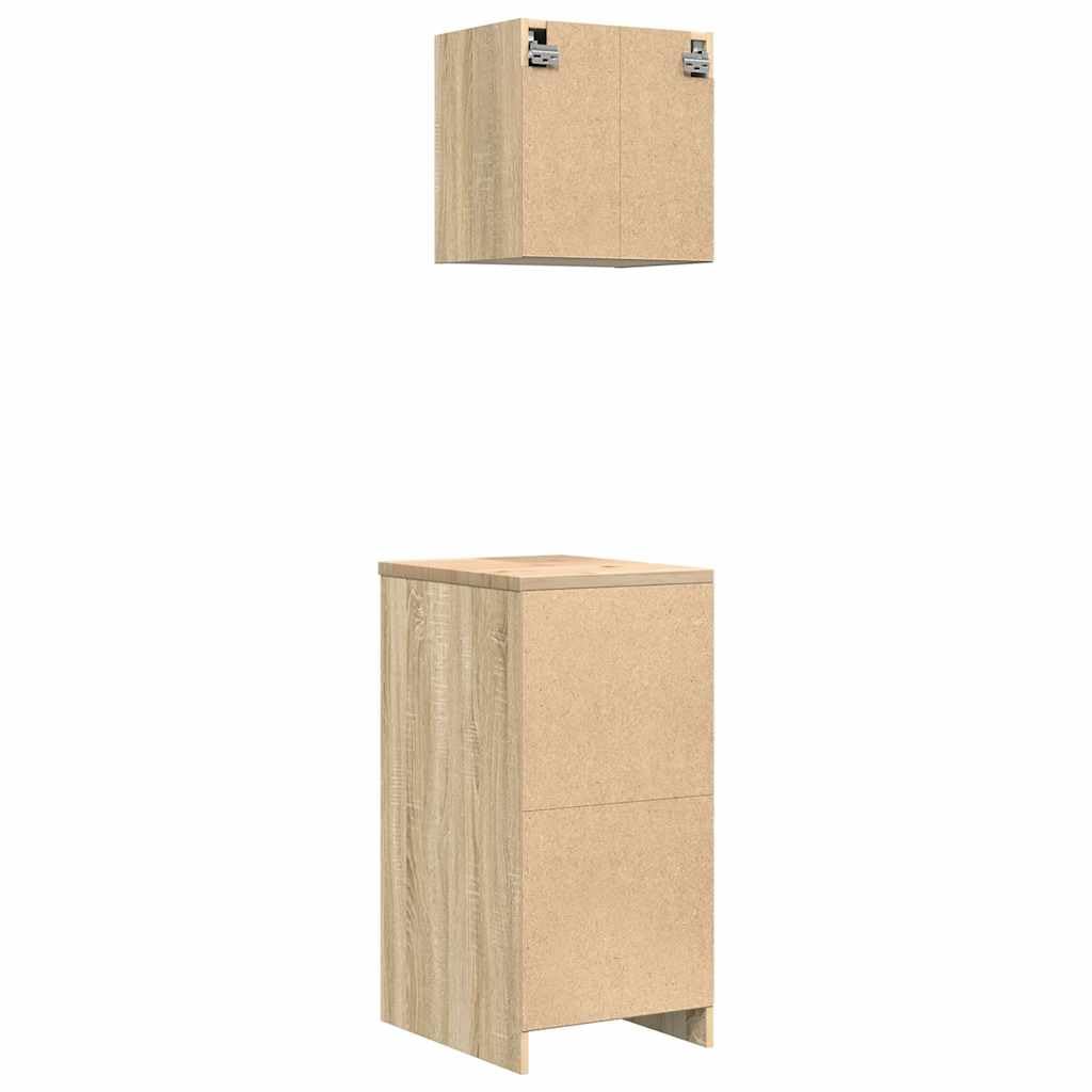 Armoires de Garage 2 pcs chêne Sonoma Bois d'ingénierie,Entreprise & Industrie,Stockage Industriel,Armoires industrielles,31.3 kg-3328325