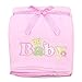 SpaSilk Baby-Girls Newborn Push 2-Ply Extra Thick Plush Blanket, Pink"Baby", One Size