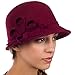 Produktbild Sakkas 0121LC - Womens Vintage Style 100% Wolle Cloche Eimer Winter Hut mit Band Blume Akzent - Burgundy/One Size