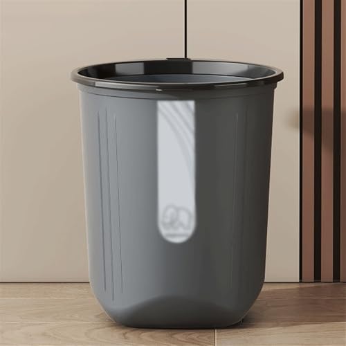 Poubelle cuisine ronde grise avec anneau pour bureau et maison