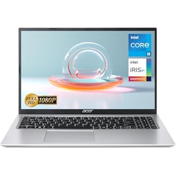 acer Notebook Aspire, tela FHD de 15,6 polegadas, Intel Core i5-1135G7, 8 GB de RAM, SSD de 512 GB, webcam, HDMI, RJ45, Wi-Fi 6, Windows 11 Home, prata, A315-24P