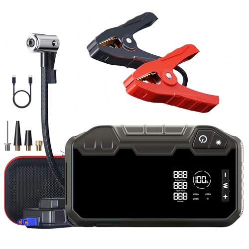 12V Jump Starter, 2400 Amp, 88.8WH Portable Power Bank for up to 9.0L Gas/7L Diesel Engines, Micro-USB and USB Charging Cables