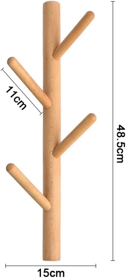 JSEIAJB Handcraft Natural Wood Tree Branch Hook Handmade Coat Hanger Beech Hat Key Hook Wall Mounted Clothes Rack