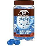 Good Day Chocolate Melatonin for Kids [80 Count] - Fair Trade Non-GMO Chocolate with Chamomile and Melatonin 1 mg - Toddler Melatonin, Kids Natural Sleep Aid for Ages 3 and Up