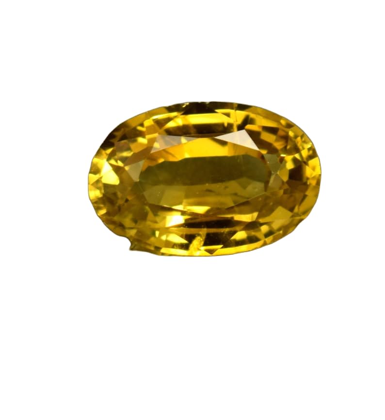Saphir jaune pour fabrication de bijoux bague pendentif collier et gemme ovale 11x7x5mm