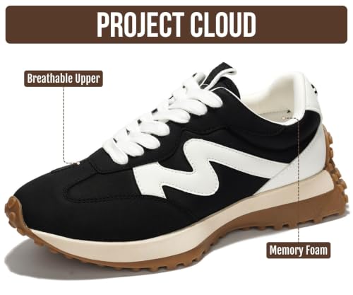 Image of Project Cloud Trendy Fashion Sneakers for Women 2026 - Memory Foam and Non-Slip Comfortable Casual Ladies Shoes for Womens Fashion Sneakers - Lightweight Lace-up Shoes (Lecco)
