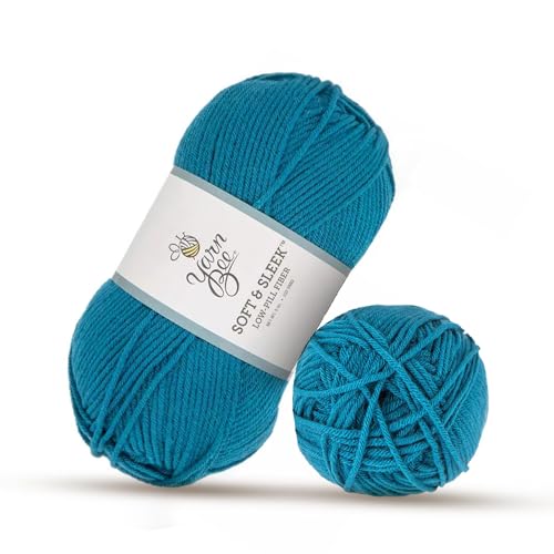 Image of Hobby Lobby Yarn Bee Soft & Sleek Yarn, 100% Low Pill Acrylic, Crocheting & Knitting (Teal Green)