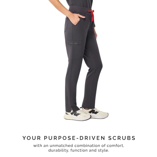 Image of FIGS YOLA High Waisted Skinny Scrub Pants for Women - 11 Pockets, 4-Way Stretch, Yoga Waistband