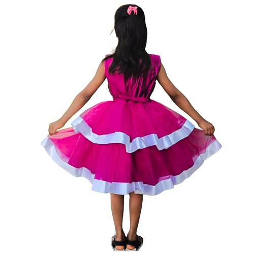 Image of NAAZFashion Baby Girl Self Design Dress for All Ocassion with Soft Fabric Material