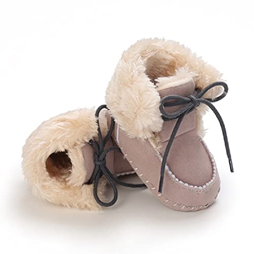 Fnnetiana Newborn Baby Warm Winter Snow Boots Toddler Soft Sole Anti-Slip Infant Prewalker Unisex Nursling Crib Shoes(0-6 Months, Grey) #TOP2