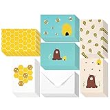 48 Pack All Occasion Assorted Blank Note Cards Greeting Cards Bulk Box Set -  6 Honey Bear Designs - Blank on the Inside Notecards with Envelopes Included - 4 x 6 Inches