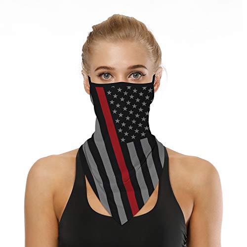 LOLONG Face Bandana Ear Loops Stylish Men Women Neck Gaiters for Dust Wind Motorcycle, Color 8, One Size