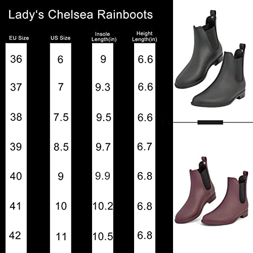 Daerainy Ankle Rain Boots For Women Waterproof,Lightweight Chelsea Rain Boots Women Booties For Outdoor #TOP6
