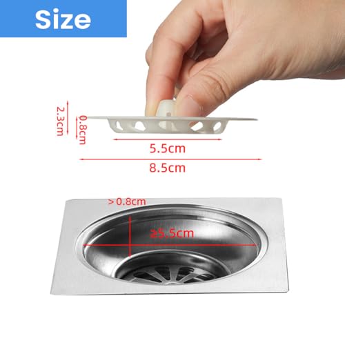 Image of HASTHIP 20Pcs Sink Strainer Hair Catchers 3.35 inches Removable Hair Catchers for Sink Strainer PP Reuseable Anti-Clogging Drainer for Bathroom Floor Strainer