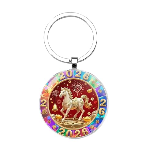 laxreheye Porte-clés Cheval | 2026 Ornements De Collection En Version 2D,Porte-clés Amusants pour L'Année du Cheval,Pour Des Occasions Comme Anniversaire Graduation Vacances Et, Un, riferimento