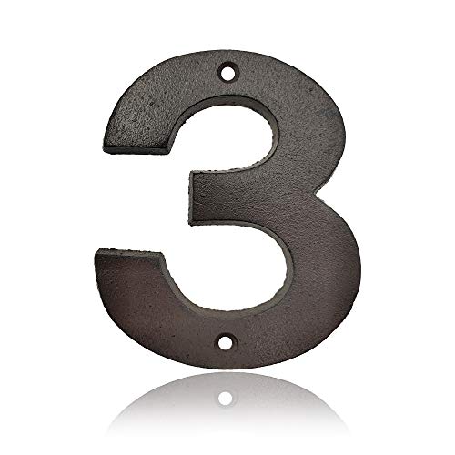 Cast Iron House Numbers-4.9 Inch High Home Address Numbers/Mailbox Numbers, Number 3