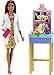 Barbie Pediatra Muñeca morena doctora con bebé, consulta médica de juguete y accesorios (Mattel GTN52)