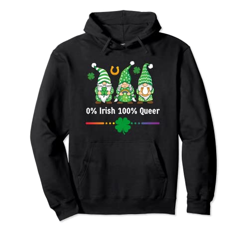 LGBT Día de San Patricio 0% irlandés 100% Queer LGBTQ Orgullo gay Sudadera con Capucha