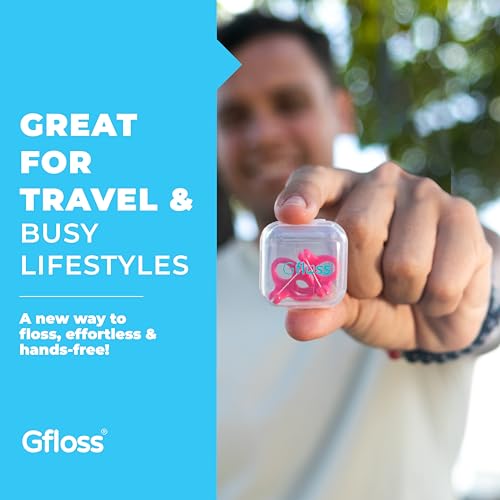 Image of Gfloss Hands-Free Dental Floss - 120 Count (Pack of 3) + Light Travel Case - Easy to Use, Discreet Flossers for Adults | Travel Floss | Thin Soft Floss | PFAS-Free | Unwaxed