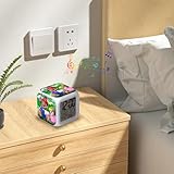 Pianocean Kids Alarm Clock, Digital Clock Bedside LED with Charging Cable, Sleep Trainer Small Cube Clock with 7 Change Color Lights Temperature Calendar Music for Kids Gift Bedroom Bedside(Green) - Image 7