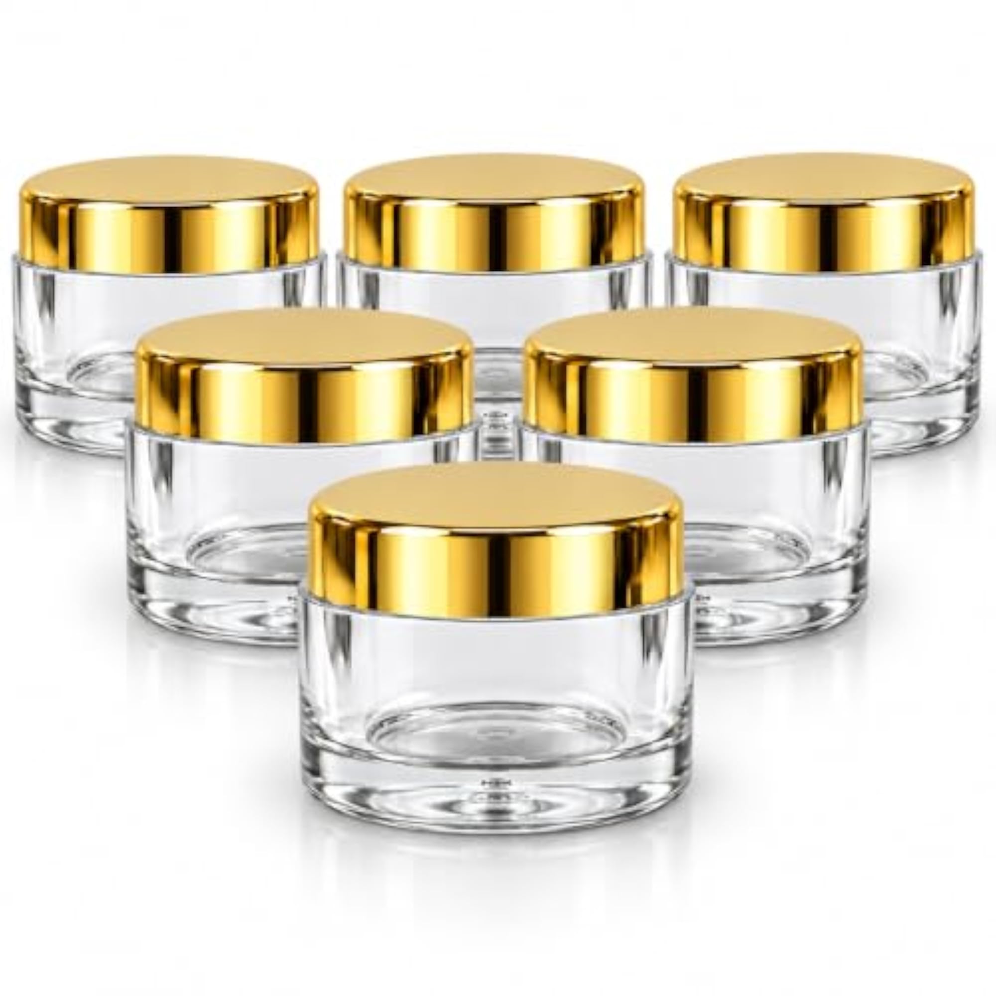 15GM Mini Acrylic Cream Containers with White Leakproof Lids