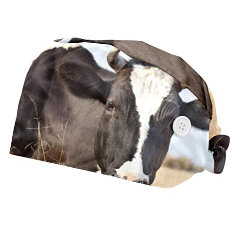 Casquettes de travail ajustables vache 2 chapeaux bouffants anti-transpiration