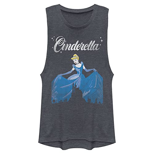 Image of Disney Women's Dancing Cinderella Shirt, Denim Blue Heather, Small