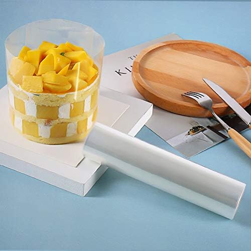 YQL Acetate Cake Collars 20cm, Acetate Sheets 10cm /25cm/30cm x 10m Transparent Acetate Roll for Large Cakes Chocolate Mousse Cake Decorating Crafting (20cm)