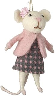 Heaven Sends Hanging Easter Felt Mouse Decoration With Pearl Necklace